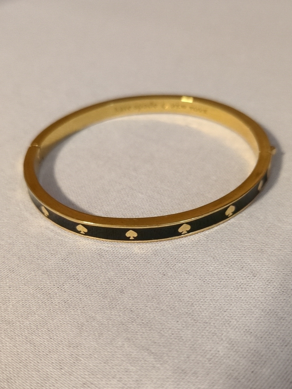 kate spade Black and Gold Spade Enamel Bangle Bracelet